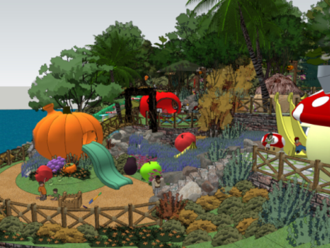 Childrens park landscape su model 3D 模型