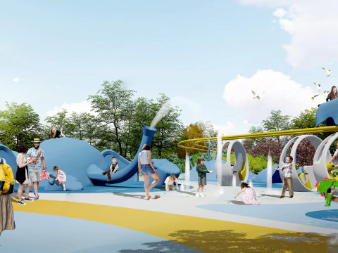 Dise&ntilde;o de boceto de instalaci&oacute;n de juegos para ni&ntilde;os modelo SU. Modelo 3D