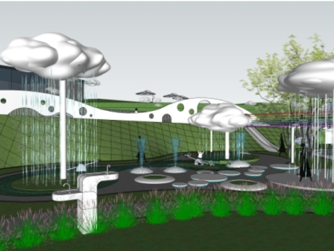 Childrens playground landscape sketchup model 3D Model