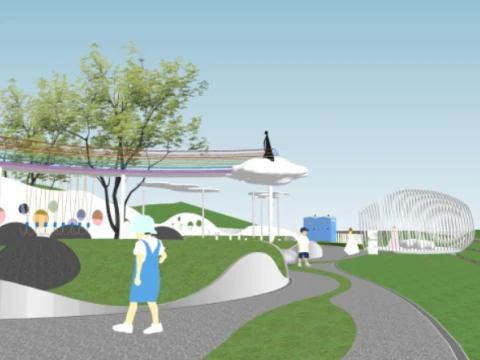 Childrens playground landscape sketchup model 3D Model