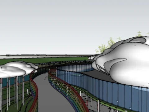 Childrens playground landscape sketchup model 3D Model