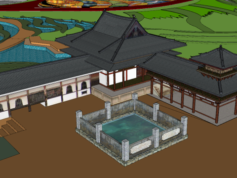 Colorful park landscape model su 3D 模型