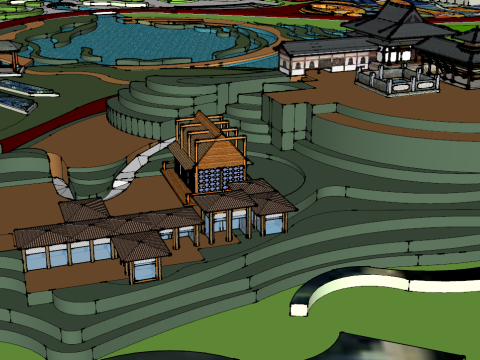 Colorful park landscape model su 3D 模型