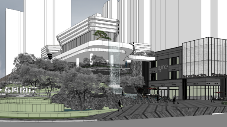 High-end atmosphere fashion spring breeze South Bank sales office landscape sketchup model 3D Model .c4d .max .obj .3ds .fbx .stl .blend