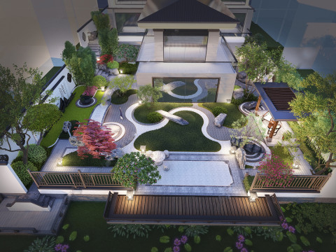 High-end atmospheric villa landscape design su model 3D 模型