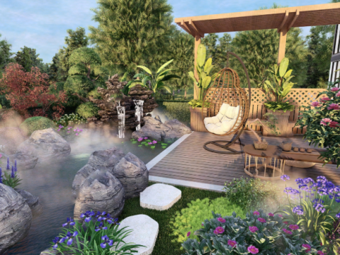 High-rise building outdoor courtyard design su model 3D Model