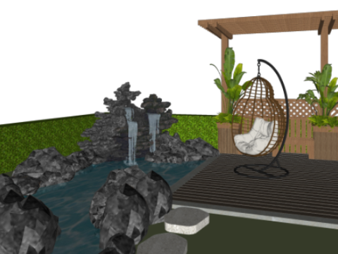 High-rise building outdoor courtyard design su model Modèle 3D