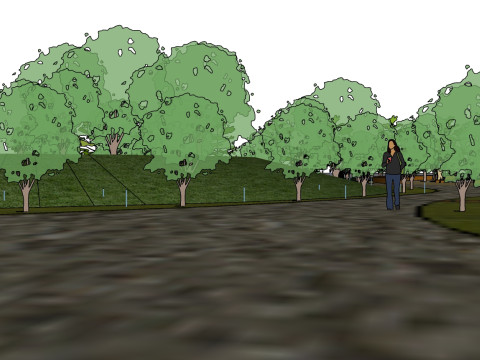 Sketchup de diseño de paisaje cuadrado de ocio multifuncional Modelo 3D