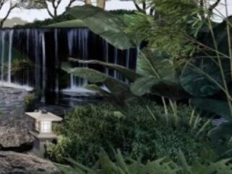 Su model of falling water features 3Dモデル