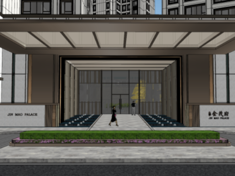 Diwang Mansion Modern and Elegant High RiseStacked Villa Area Landscape SU Model 3D 模型