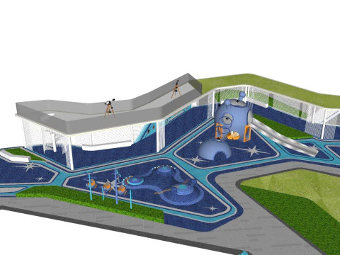 Model SU do projektowania obiekt&oacute;w rozrywkowych dla dzieci i korytarzy rekreacyjnych Model 3D