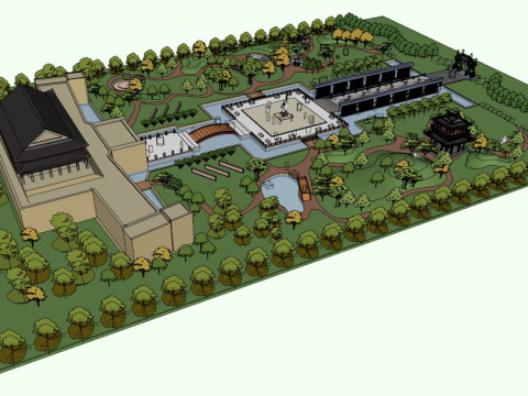 Ancient architectural square design su model 3D 模型