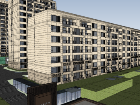 High-end garden community residential planning and architectural SU model 3D 모델