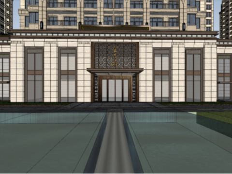 High-end garden community residential planning and architectural SU model 3D 모델