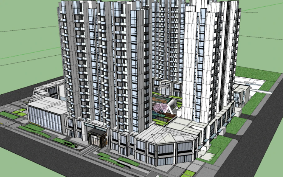 Modern high-rise 3D Model .c4d .max .obj .3ds .fbx .stl .blend 