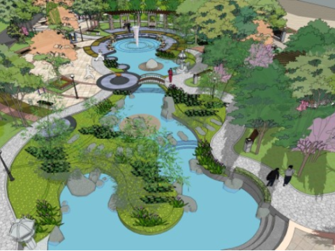 Park landscape SU model 3D Model