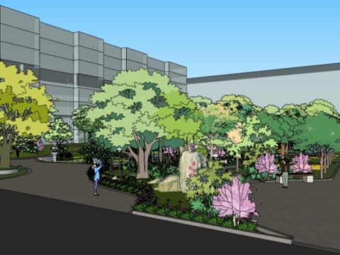 Park landscape SU model Modelo 3D