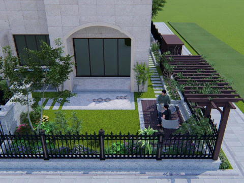 SU model of garden abroad 3D Model