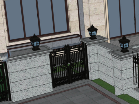 SU model of garden abroad 3D Model