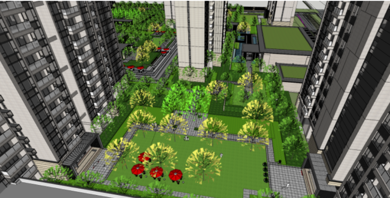 SU Model of High-rise Residential Building 3D मॉडल .c4d .max .obj .3ds .fbx .stl .blend 