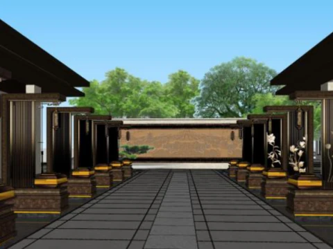 Exhibition in a certain demonstration zone 3D Model