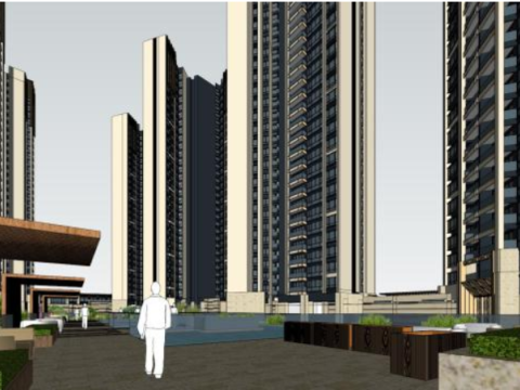 SU model for high-rise residential buildings and community supporting buildings 3D 模型