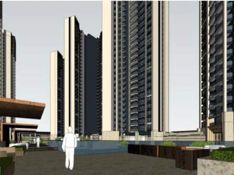 SU model for high-rise residential buildings and community supporting buildings 3D Model
