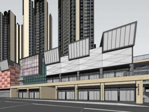 SU model for high-rise residential buildings and community supporting buildings 3D Model