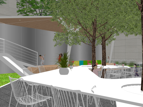 Modern Style Demonstration Zone Landscape SU Mode Modelo 3D