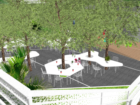 Modern Style Demonstration Zone Landscape SU Mode Modelo 3D