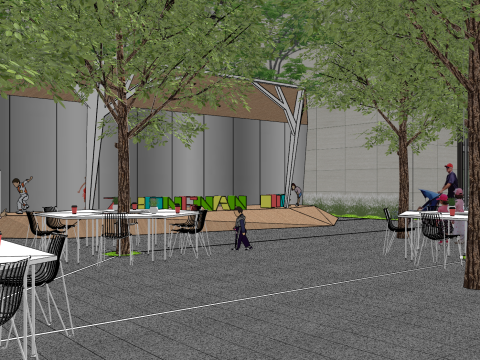 Modern Style Demonstration Zone Landscape SU Mode Modelo 3D