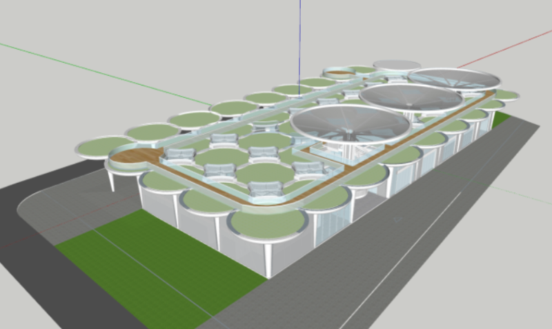 A sports park supporting engineering project SU Modello 3D .c4d .max .obj .3ds .fbx .stl .blend 