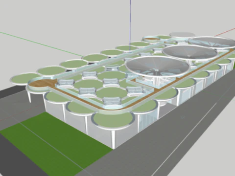 SU m&uuml;hendislik projesini destekleyen bir spor parkı 3D Model