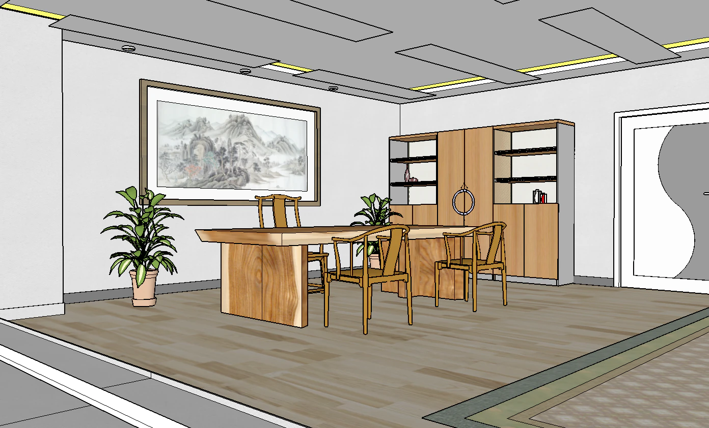 Concise Office SketchUp Model 3D Model .c4d .max .obj .3ds .fbx .stl .blend 