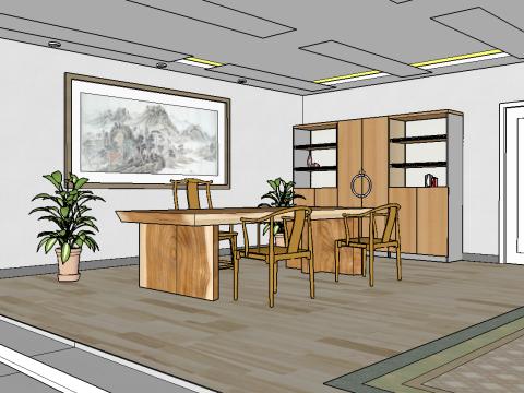 Concise Office SketchUp Model 3D Model