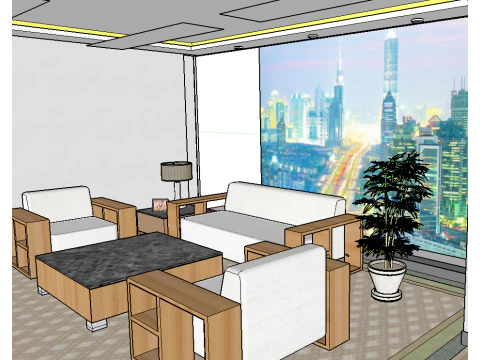 Concise Office SketchUp Model 3D Model