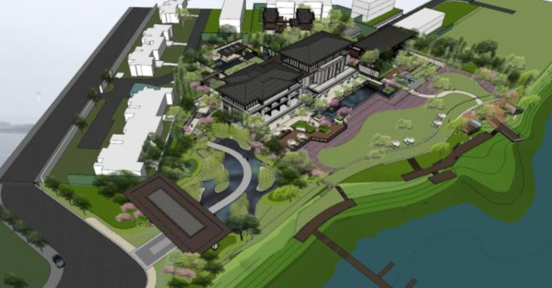 Fine sketchup model for landscape design in high-end atmospheric demonstration area Model 3D .c4d .max .obj .3ds .fbx .stl .blend 