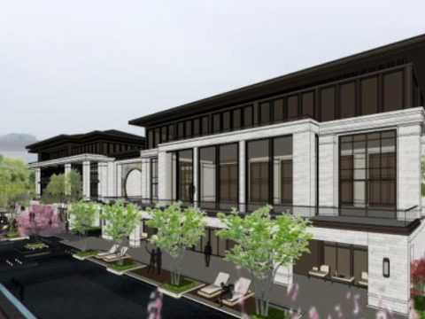 Fine sketchup model for landscape design in high-end atmospheric demonstration area Model 3D