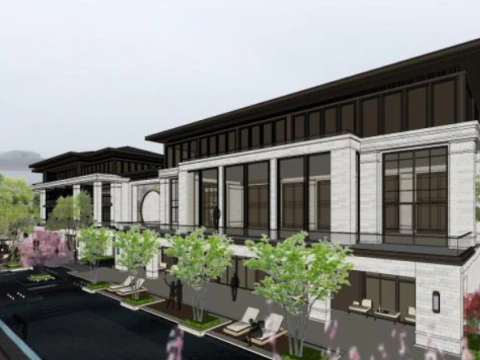 Fine sketchup model for landscape design in high-end atmospheric demonstration area 3D Model