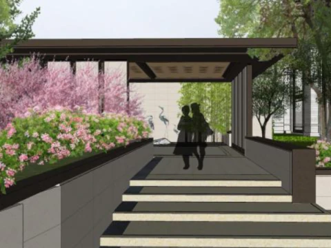 Fine sketchup model for landscape design in high-end atmospheric demonstration area 3D Model