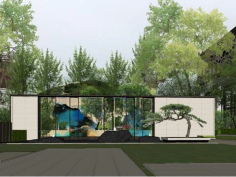 Fine sketchup model for landscape design in high-end atmospheric demonstration area 3D Model