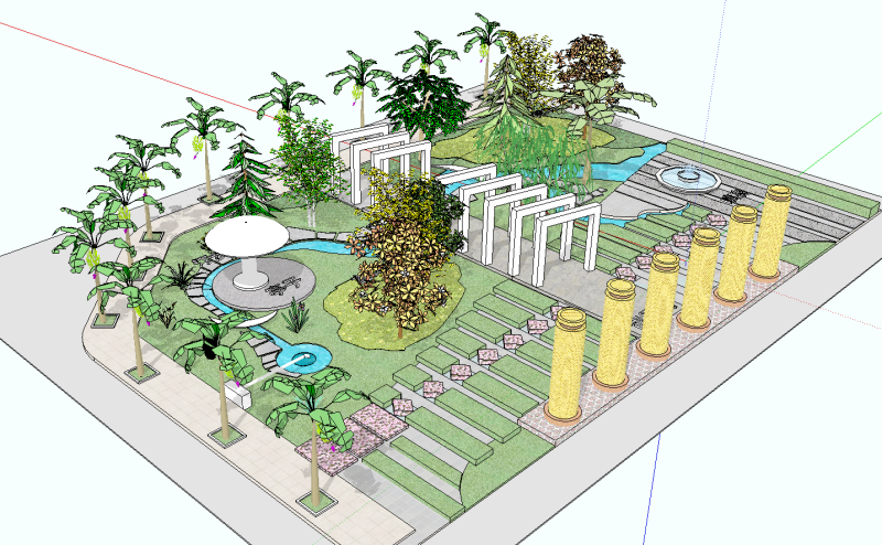 Garden SketchUp Model 3D Model .c4d .max .obj .3ds .fbx .stl .blend 