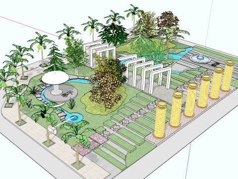 Garden SketchUp Model 3D Модель