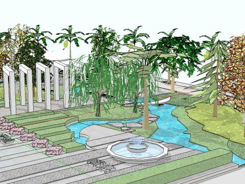 Garden SketchUp Model 3D Model