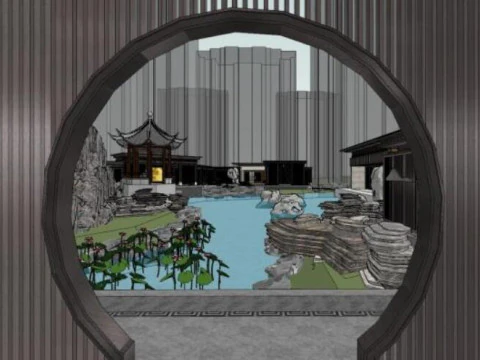 Modello SU di architettura concettuale in una zona dimostrativa Modello 3D