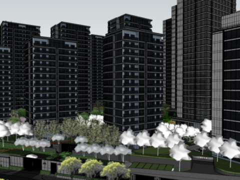 SU model of residential landscape 3D Model