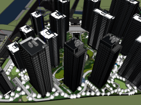 SU model of residential landscape 3D Model