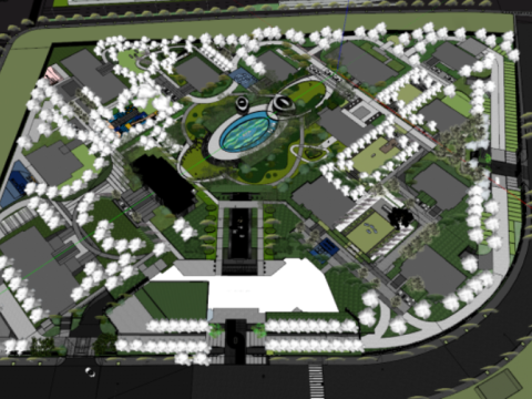 SU model of residential landscape 3D Model