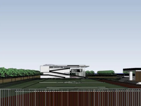 SU model of nine-year school architecture 3D Model