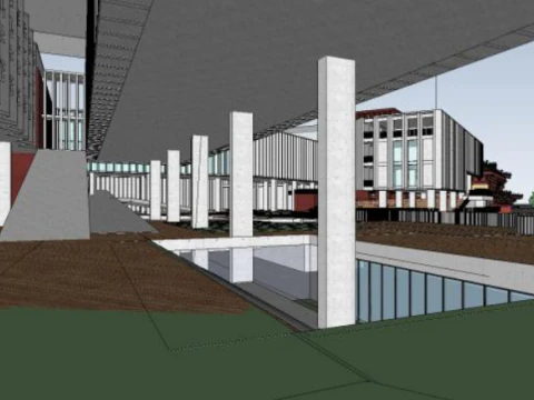SU model of nine-year school architecture 3D Model